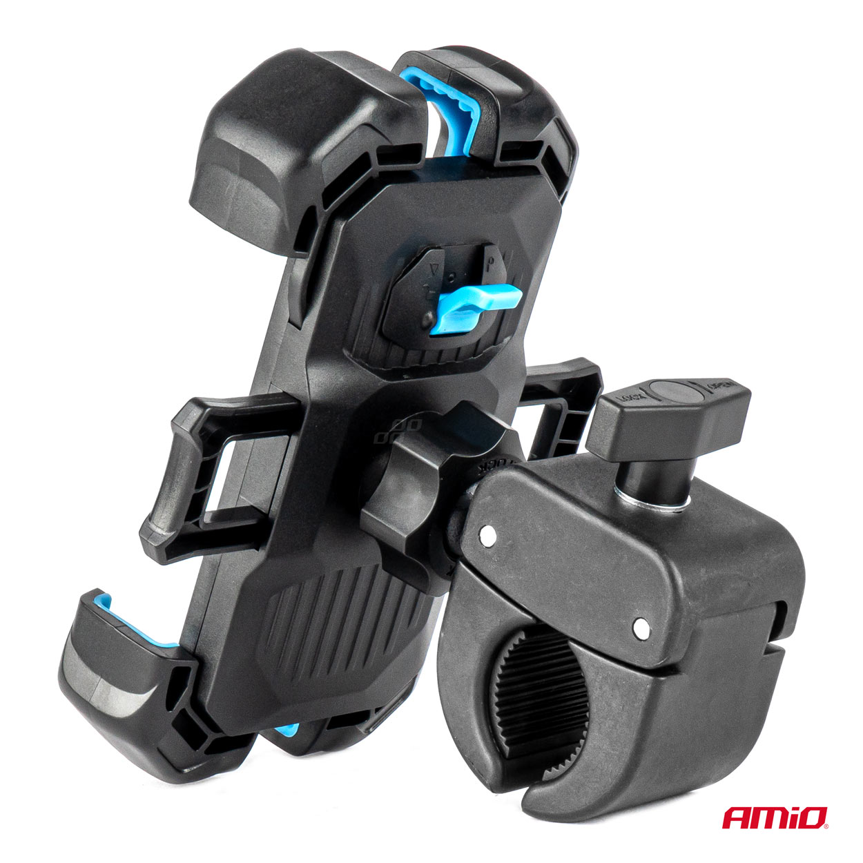 Držiak telefónu na motocykle otočný o 360° AMiO-04146