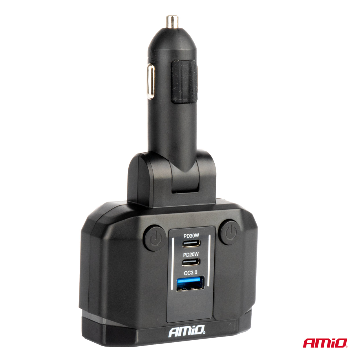 Predlžovacia zásuvka PD30W PD20W QC3.0 12/24V max 200W AMiO-04174