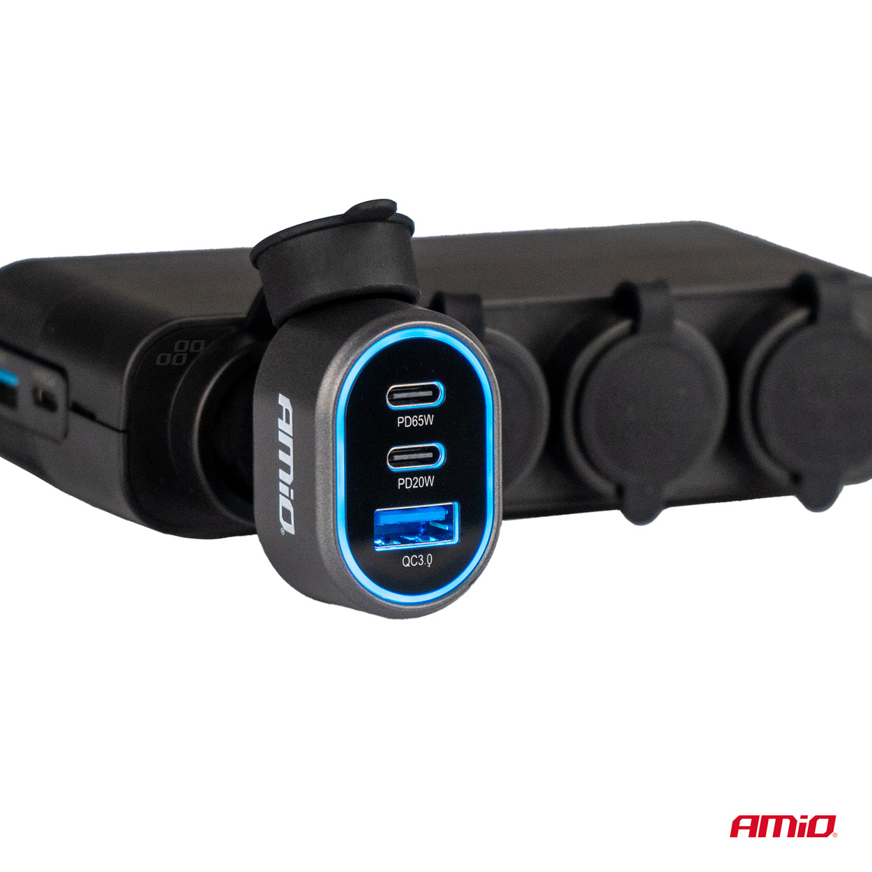 Rýchla autonabíjačka 3.0 PD65W PD20W AMiO-04177