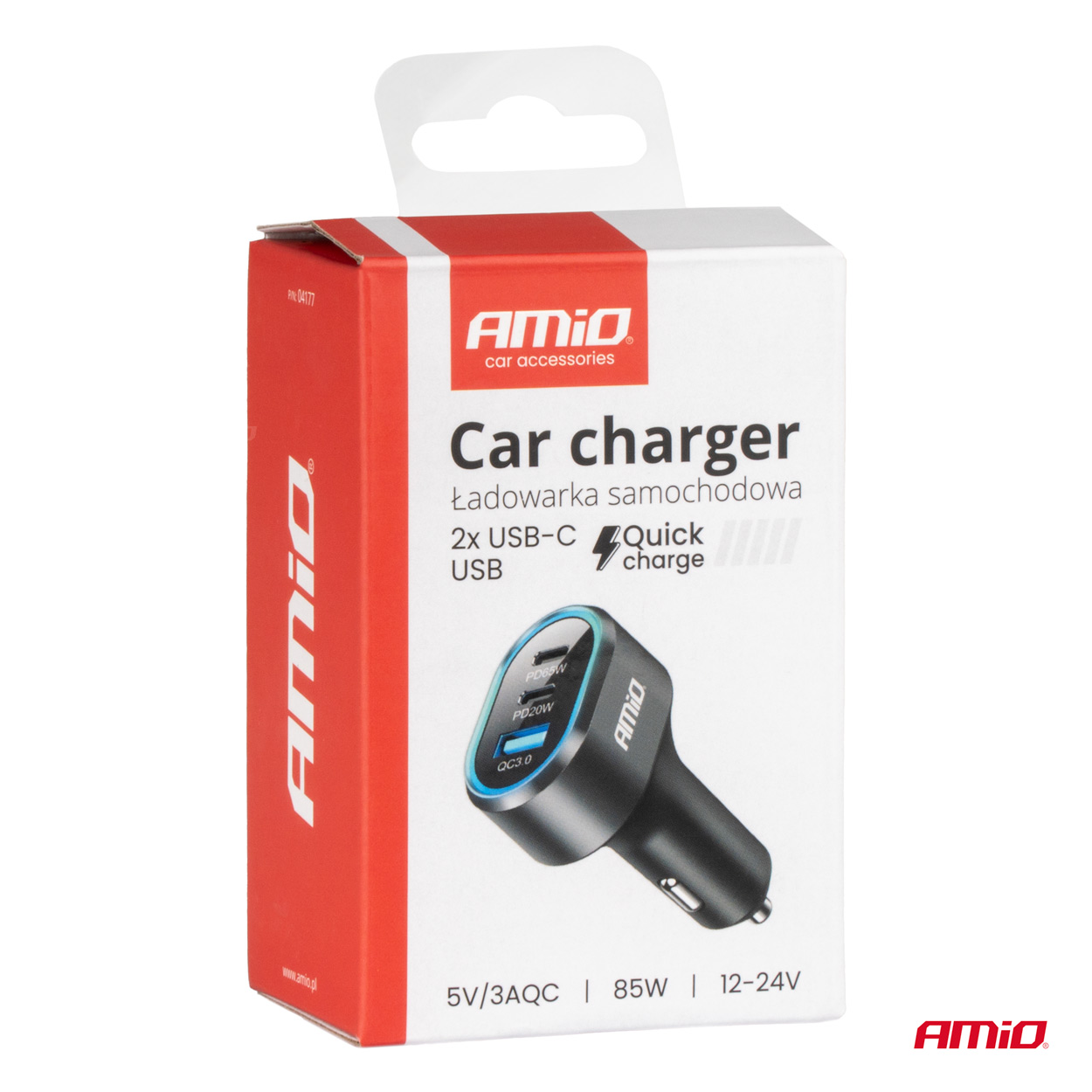 Rýchla autonabíjačka 3.0 PD65W PD20W AMiO-04177