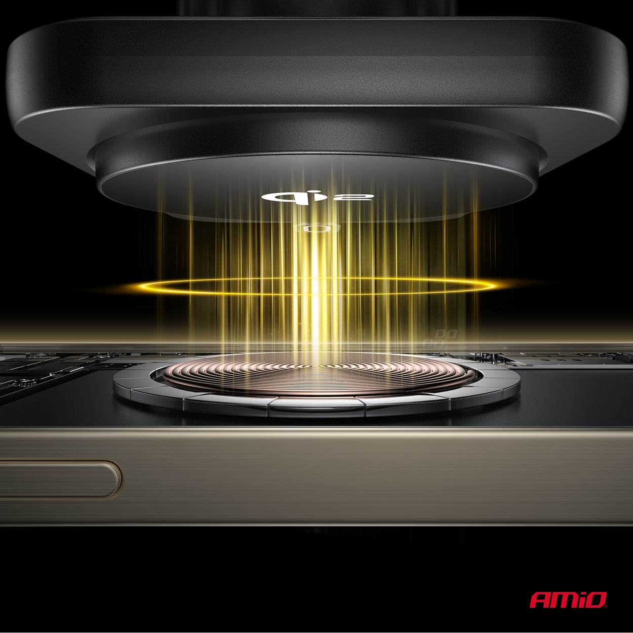 Držiak magnetický s rýchlonabíjačkou do auta Qi2 15W AMiO-04180