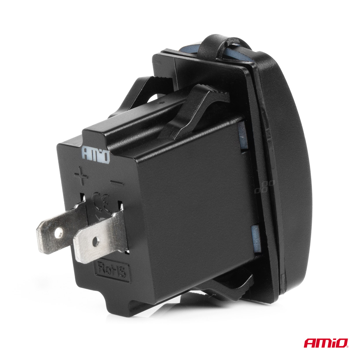 Vodotesná nabíjačka na telefón v tvare lode s ČERVENÝM LED podsvietením 2xUSB 12/24V AMiO-04228