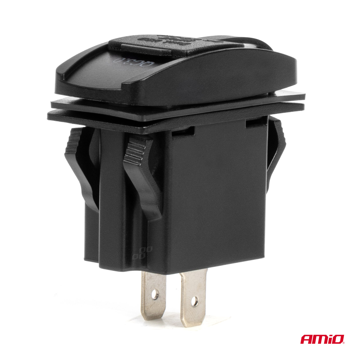 Vodotesná nabíjačka na telefón v tvare lode s ČERVENÝM LED podsvietením USB + USB C QC3.0 12/24V AMiO-04229