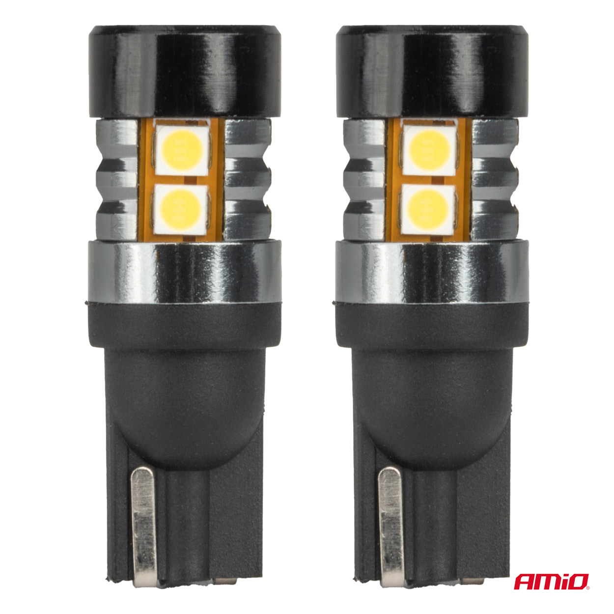 LED žiarovky CANBUS T10 W5W 9 SMD 3030 Biela 12V 24V AMiO-04241