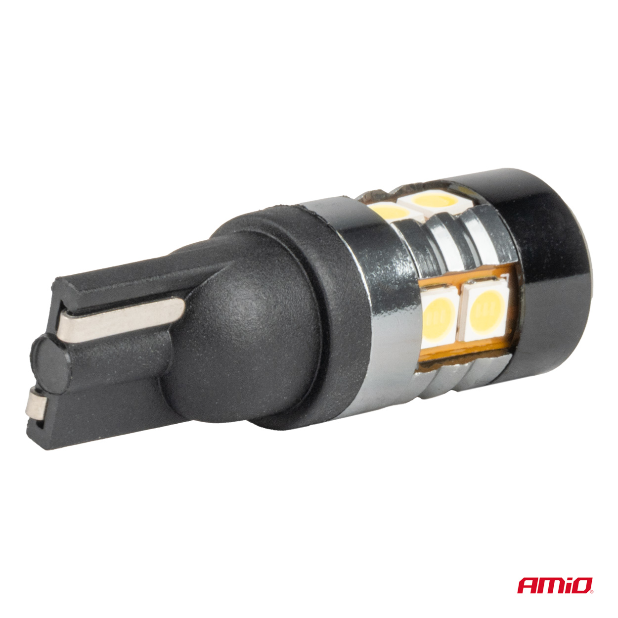 LED žiarovky CANBUS T10 W5W 9 SMD 3030 Biela 12V 24V AMiO-04241
