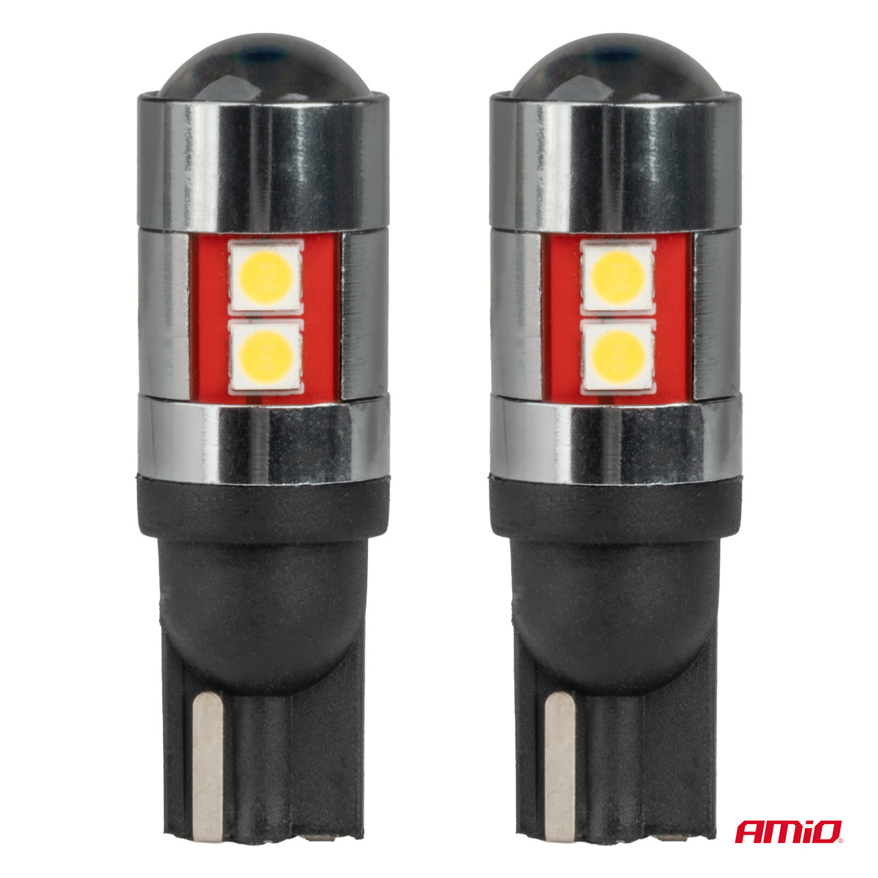 LED žiarovky CANBUS T10 W5W 9 SMD 3030 Biela 12V 24V 36V 48V AMiO-04244