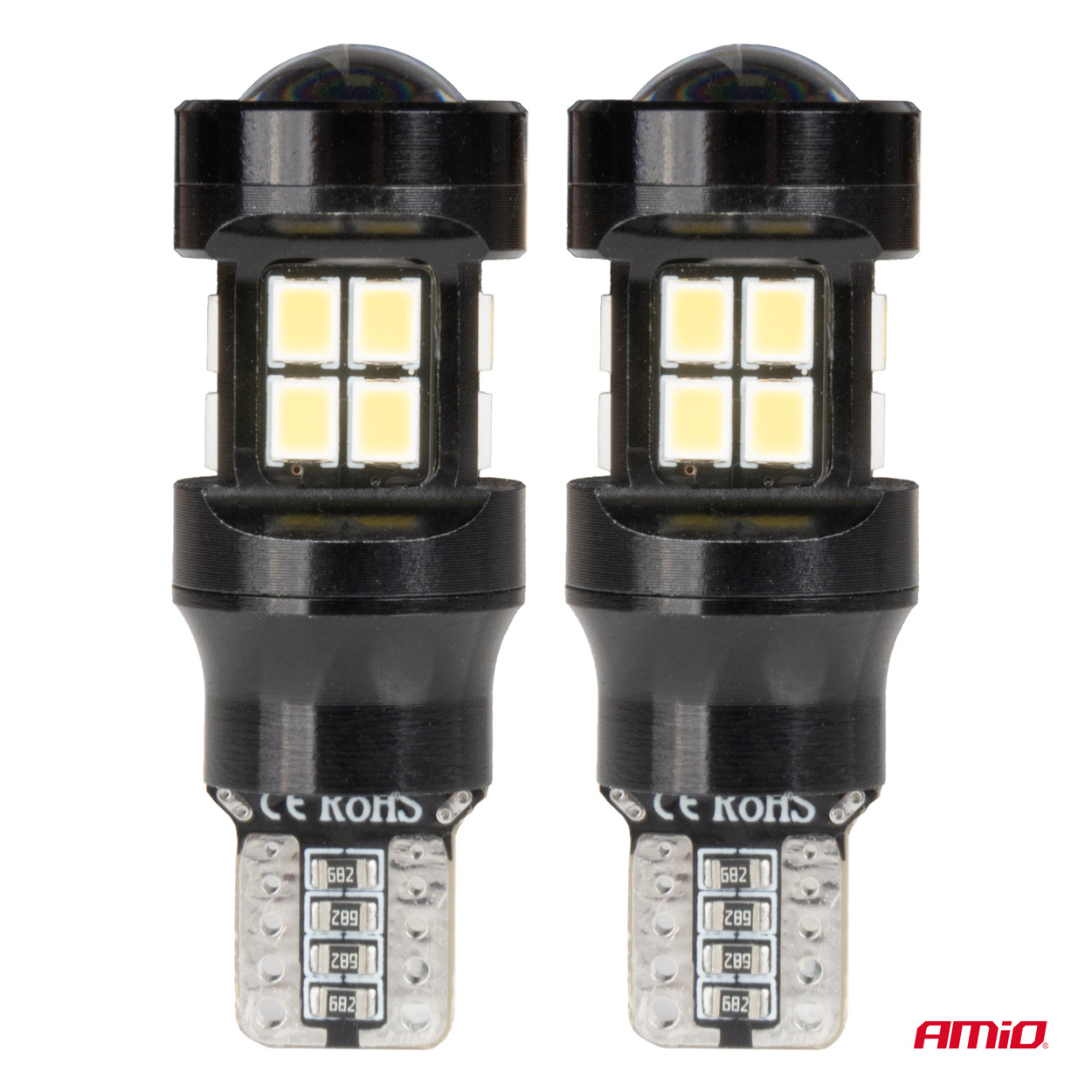 LED žiarovky CANBUS T15 W16W 15SMD 2835 Biela 12V 24V AMiO-04245