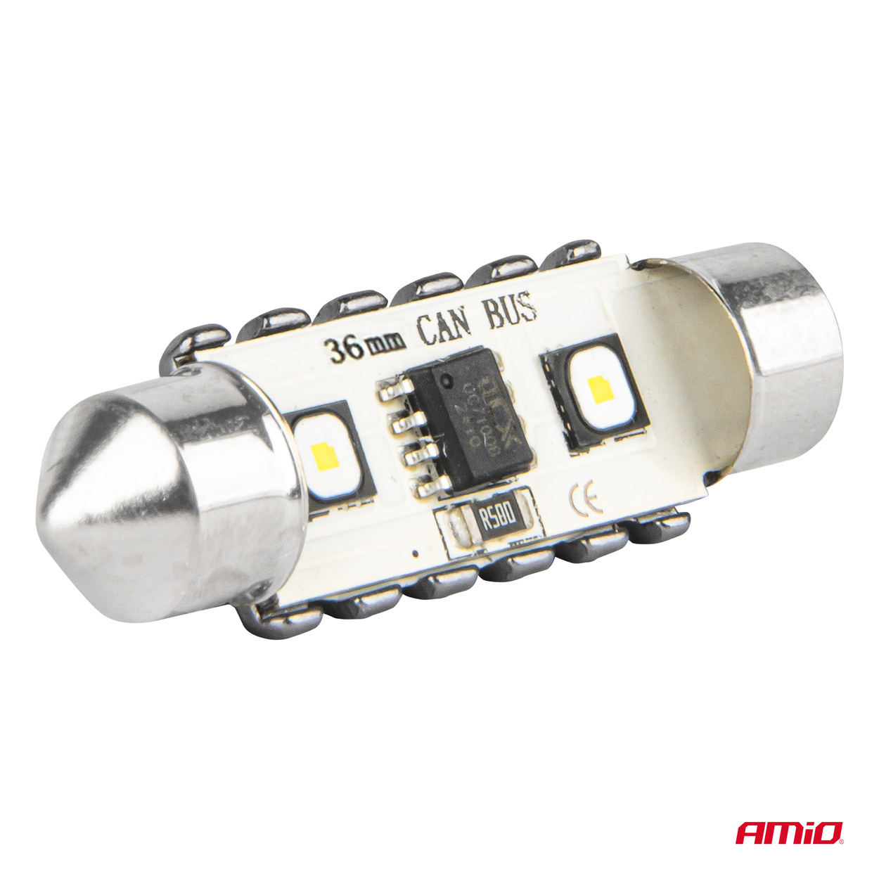 LED žiarovky CANBUS 12SMD Festoon C5W 3838 36mm White 12/24V AMiO-04248