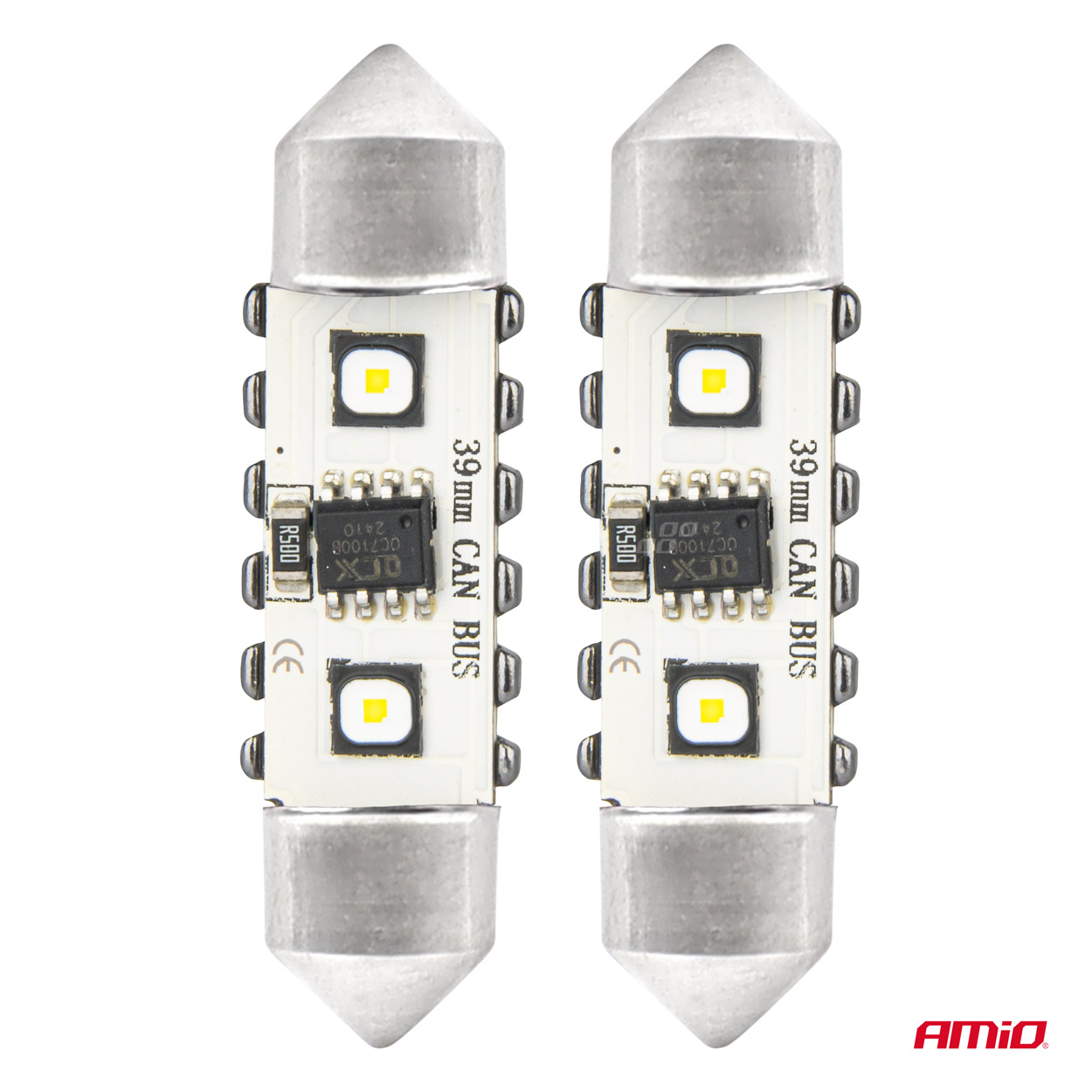 LED žiarovky CANBUS 12SMD Festoon C5W 3838 39mm White 12/24V AMIO-04249