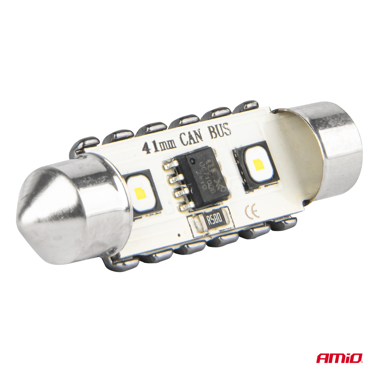 LED žiarovky CANBUS 12SMD Festoon C5W 3838 41mm White 12/24V AMiO-04250