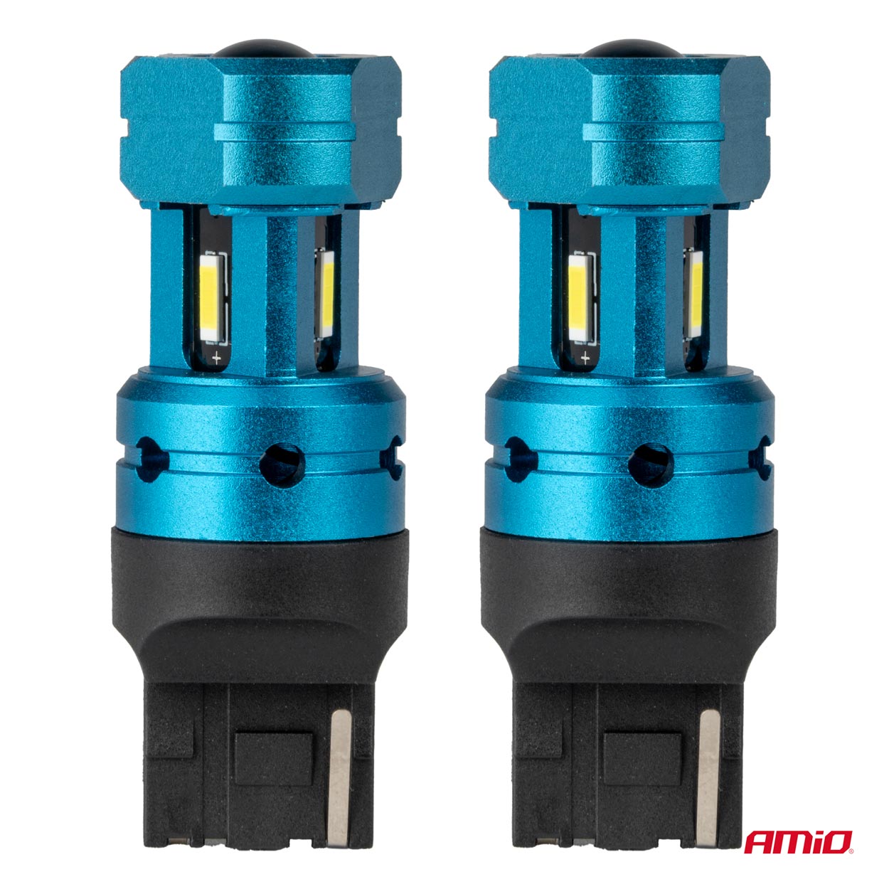 LED žiarovky CANBUS T20 7440 W21W 4SMD 1860 White 12V 24V AMiO-04254