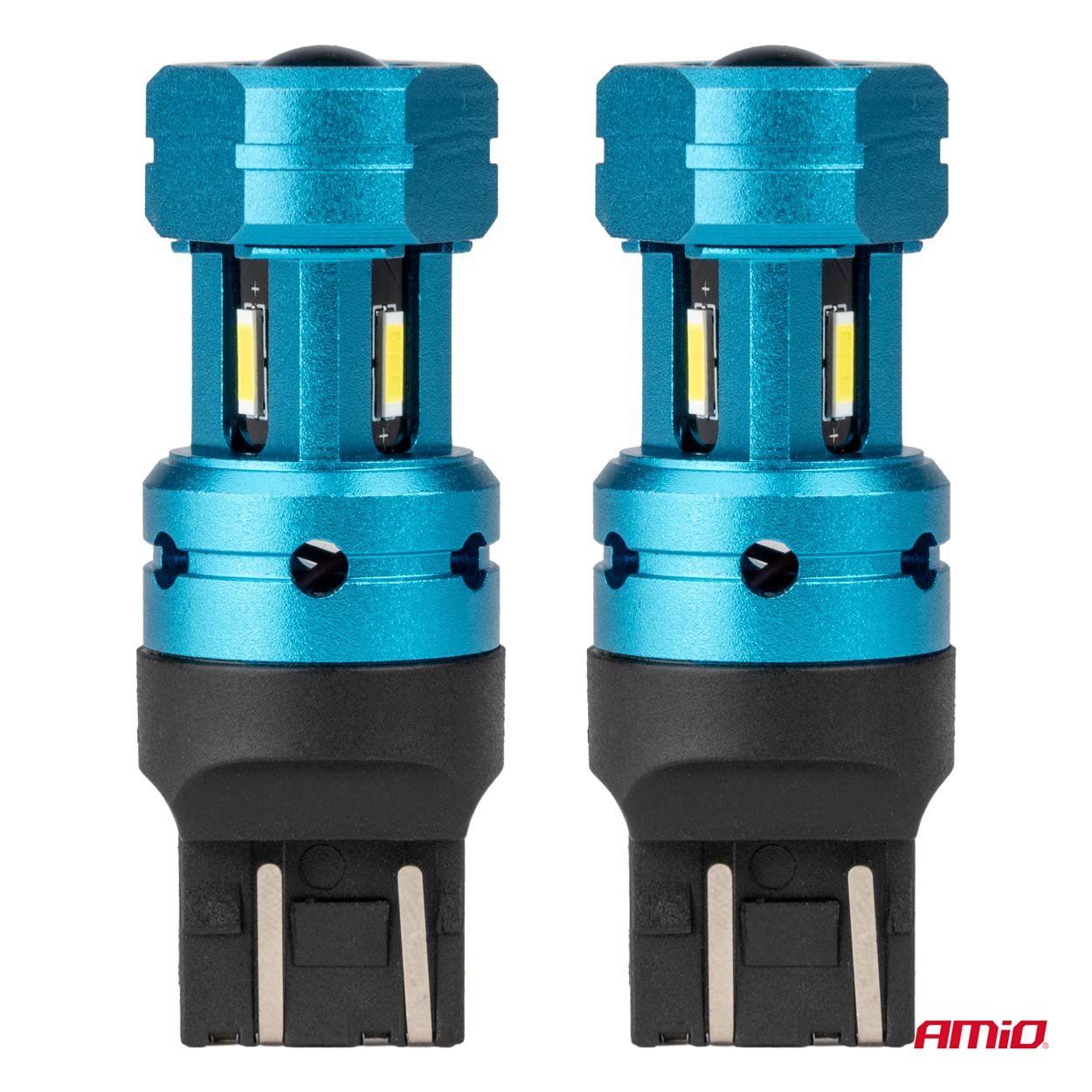 LED žiarovky CANBUS T20 7443 W21/5W 4SMD 1860 Biela 12V 24V AMiO-04255