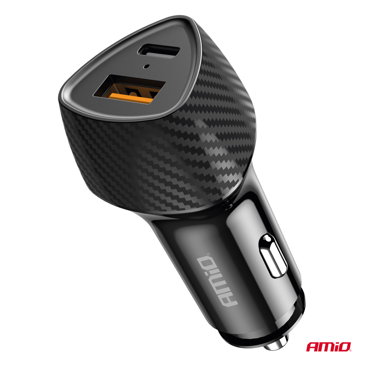 Nabíjačka do auta QC+PD 38W USB-A + USB-C AMiO-04283