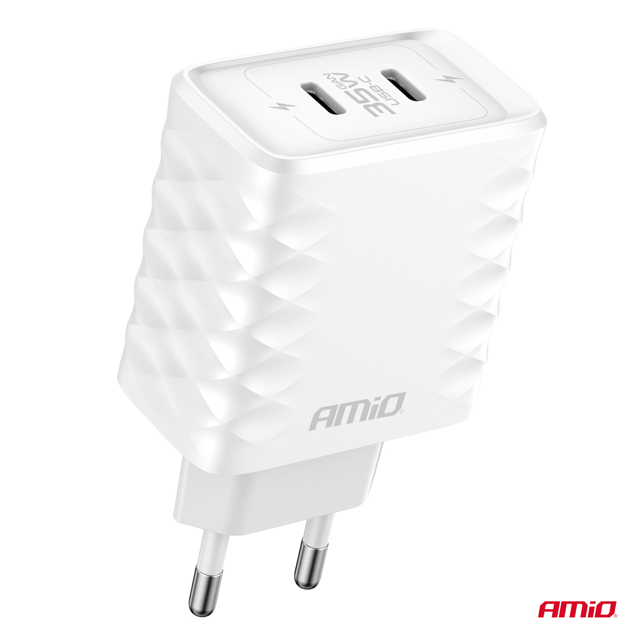 Sieťová nabíjačka Quick Charger 35W 2xUSB-C AMiO-04288
