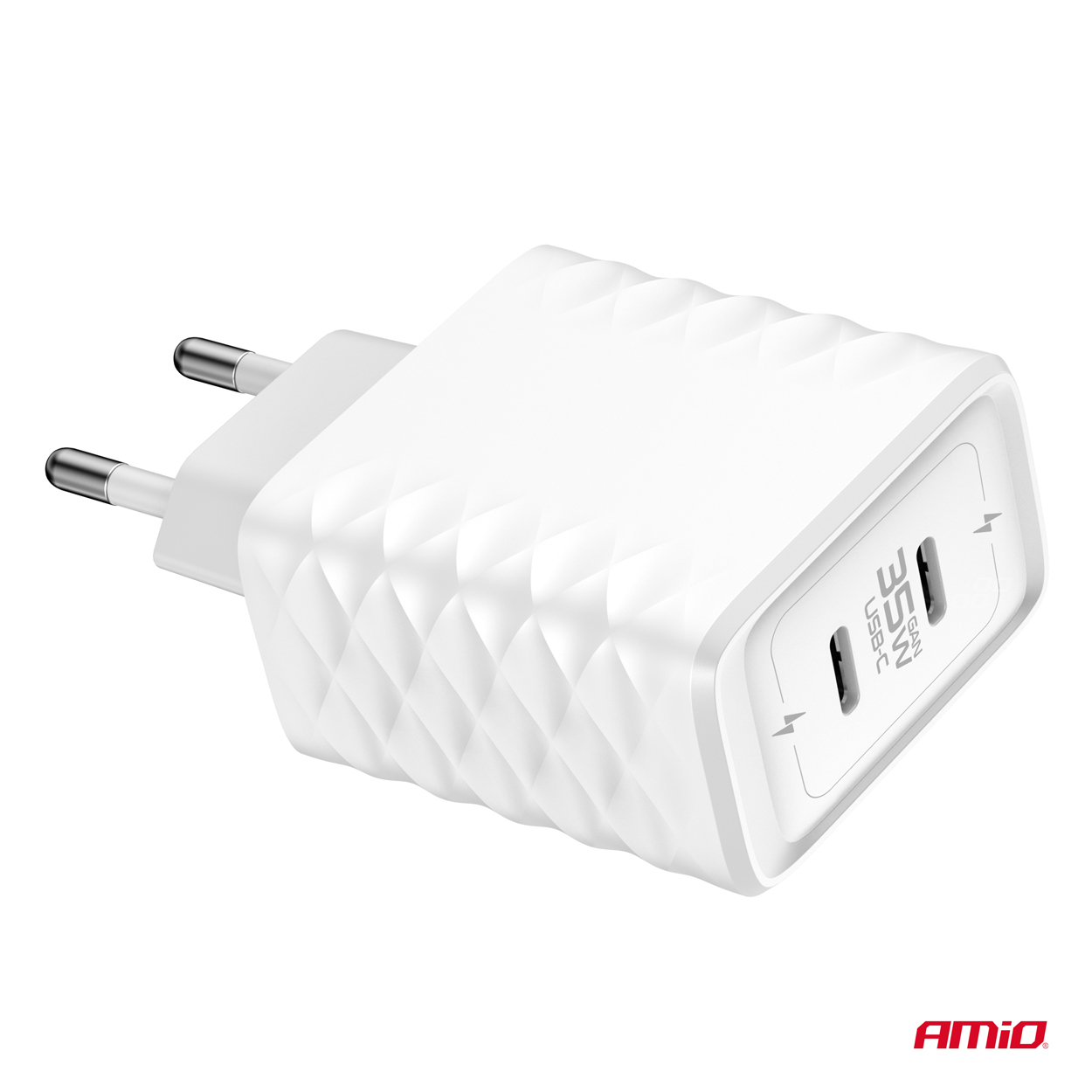 Sieťová nabíjačka Quick Charger 35W 2xUSB-C AMiO-04288