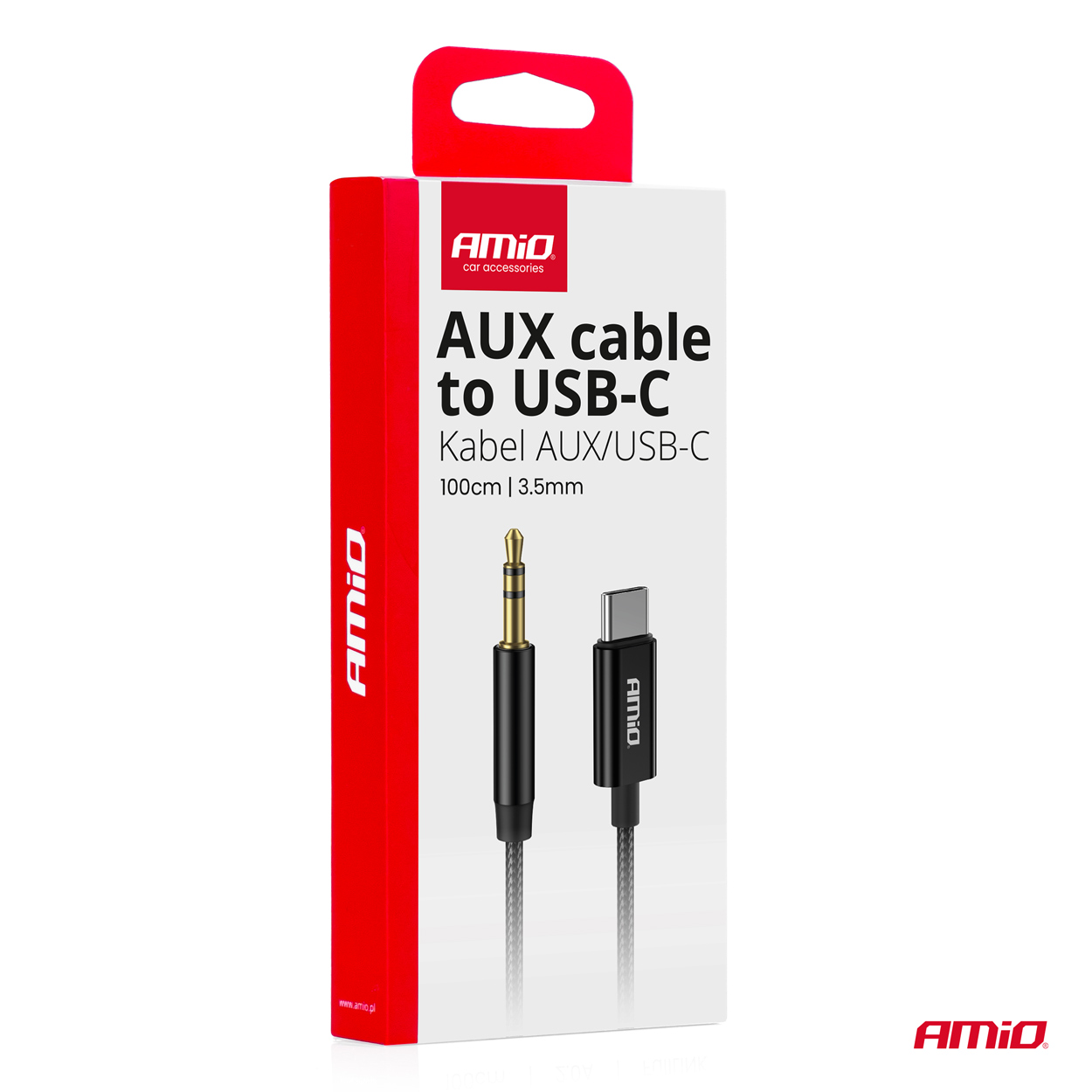 Kábel USB-C na TYP AUX Mini Jack 3,5mm 1m AMiO-04294
