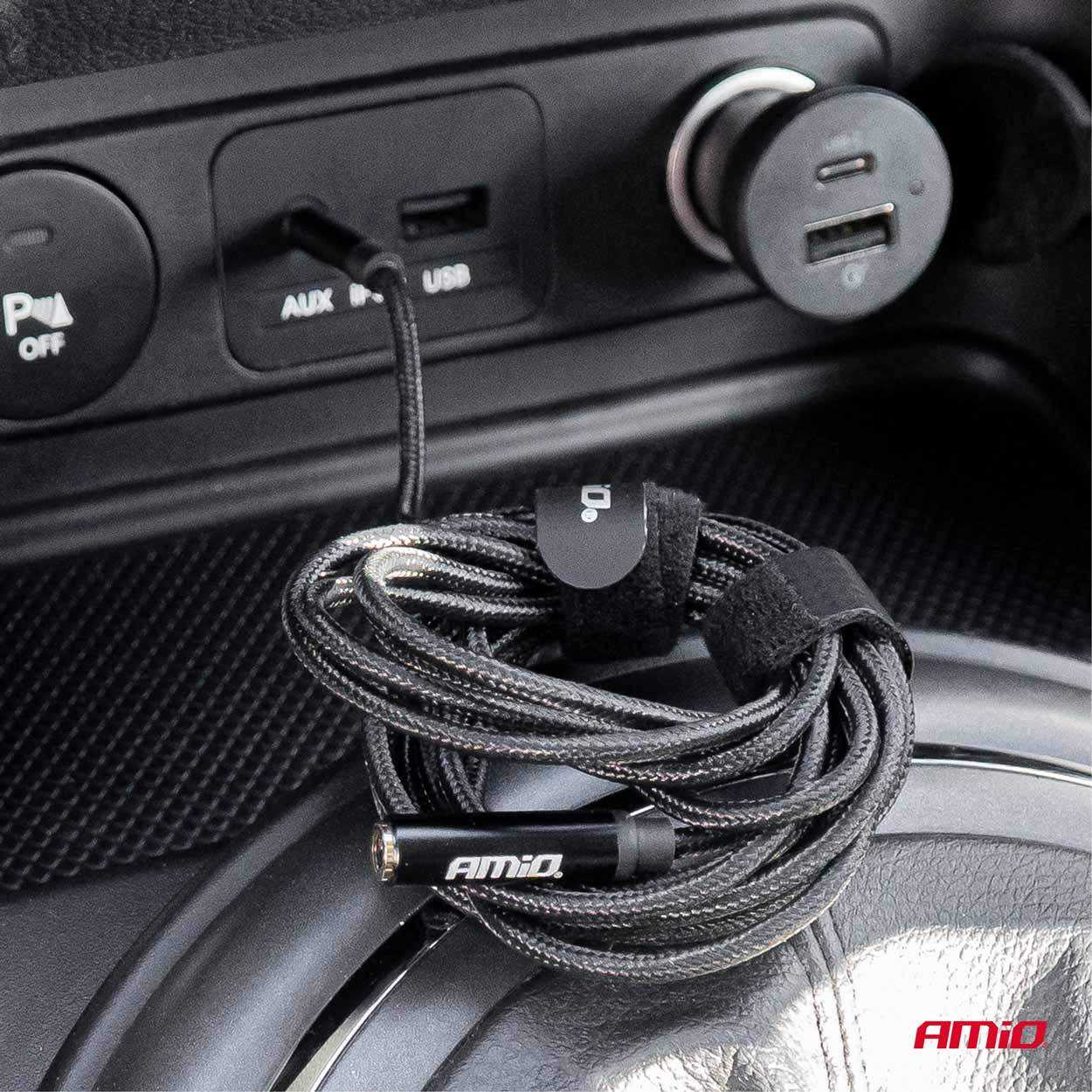 Predlžovací kábel AUX Mini Jack 3,5 mm samec na 3,5 mm samica 2 m AMiO-04296
