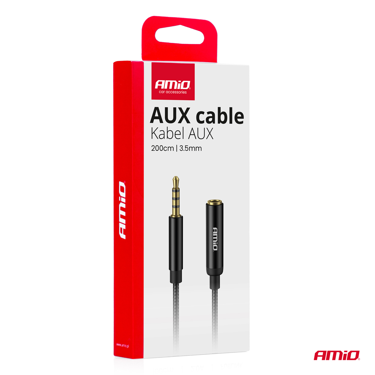 Predlžovací kábel AUX Mini Jack 3,5 mm samec na 3,5 mm samica 2 m AMiO-04296