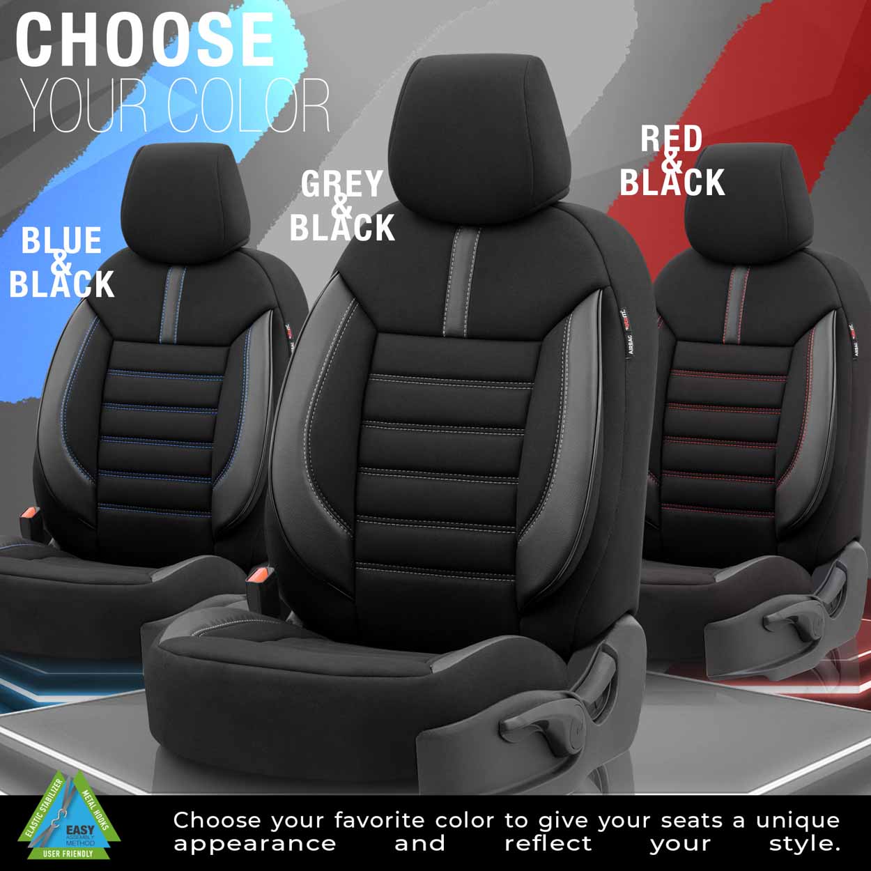 Autopoťahy OTOM LIMITED 102 BLACK/GREY 3-ZIP