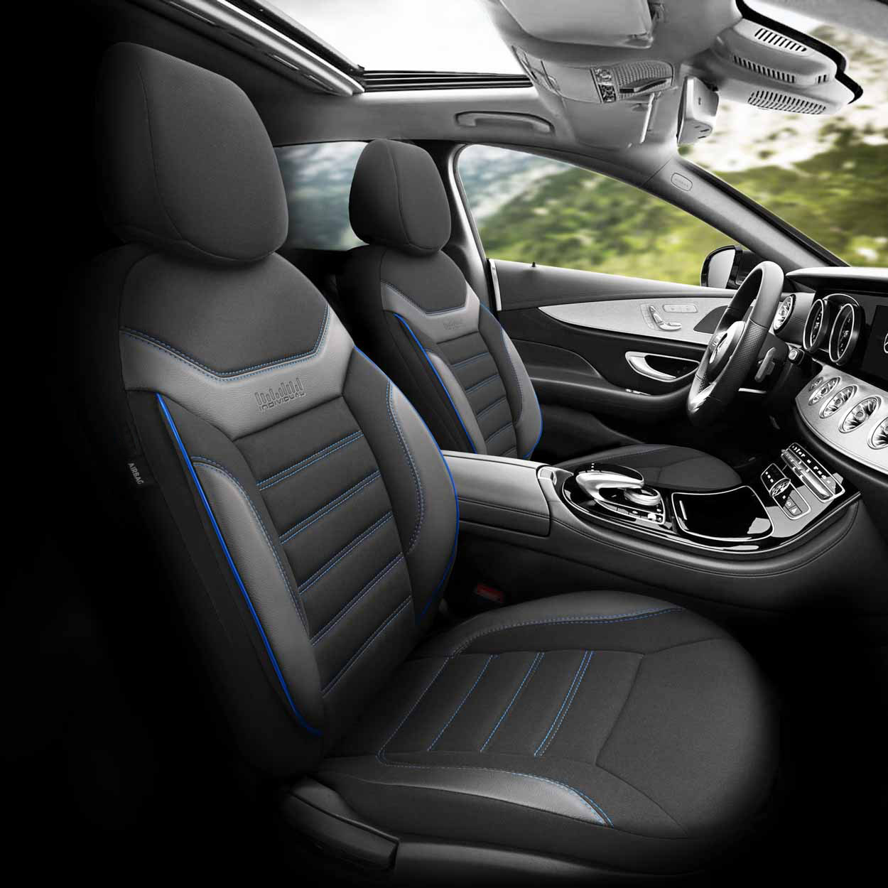 Autopoťahy OTOM INDIVIDUAL 203 BLACK/BLUE 3-ZIP