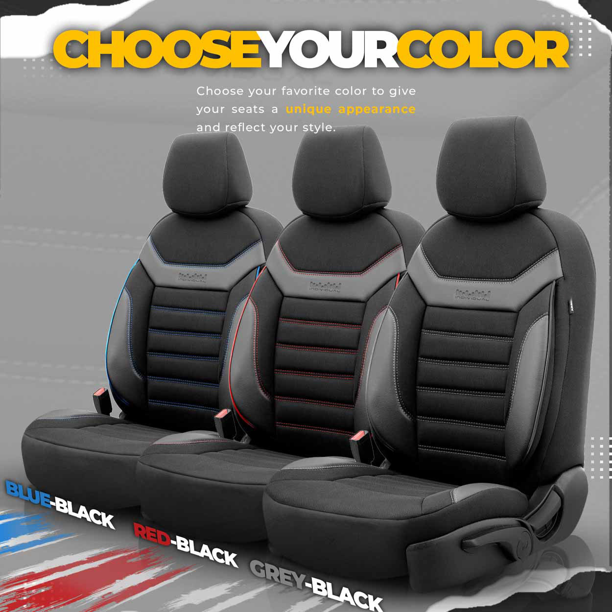 Autopoťahy OTOM INDIVIDUAL 203 BLACK/BLUE 3-ZIP