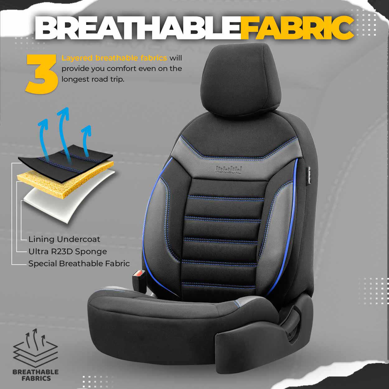 Autopoťahy OTOM INDIVIDUAL 203 BLACK/BLUE 3-ZIP