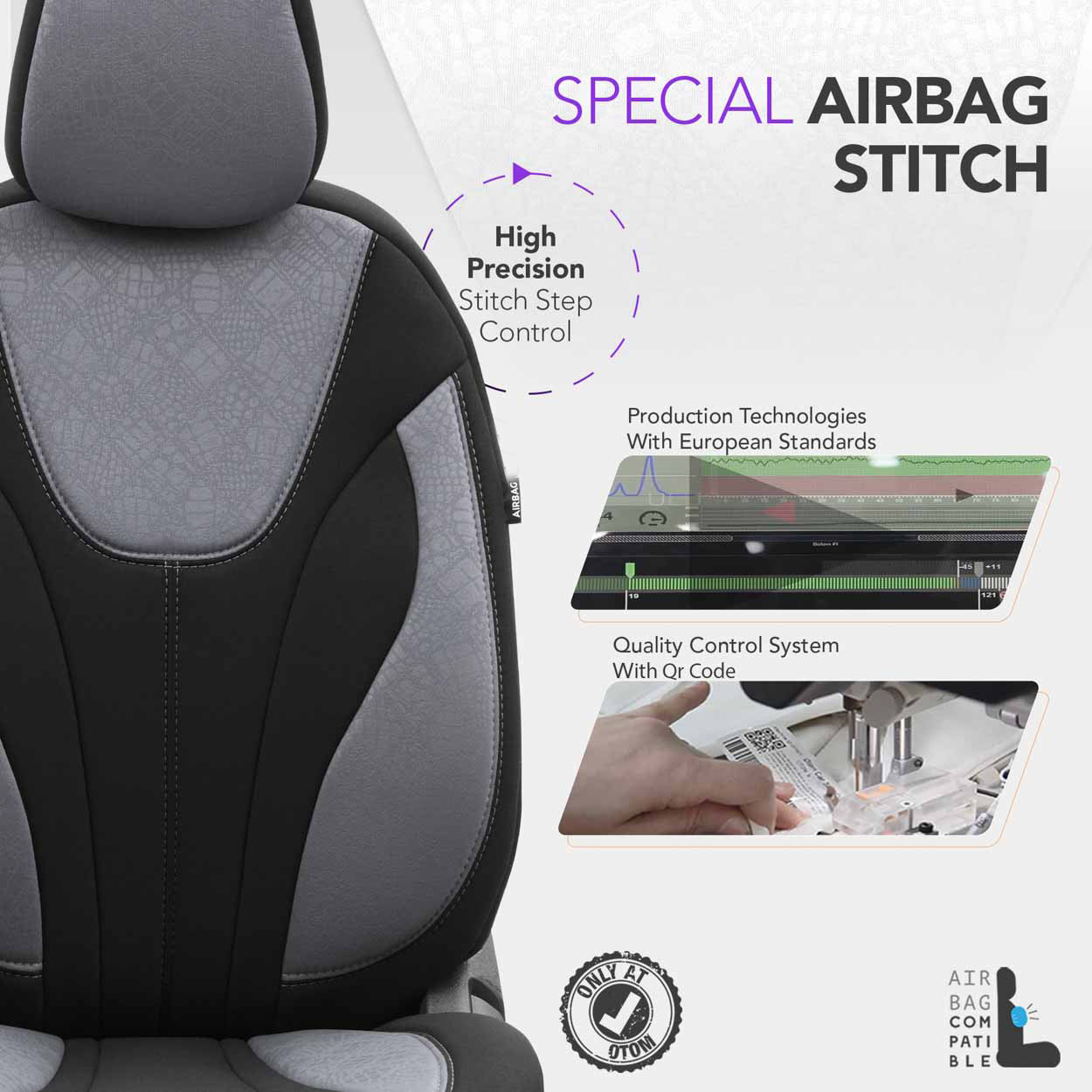Autopoťahy OTOM RUBY 1202 GREY/BLACK 3-ZIP