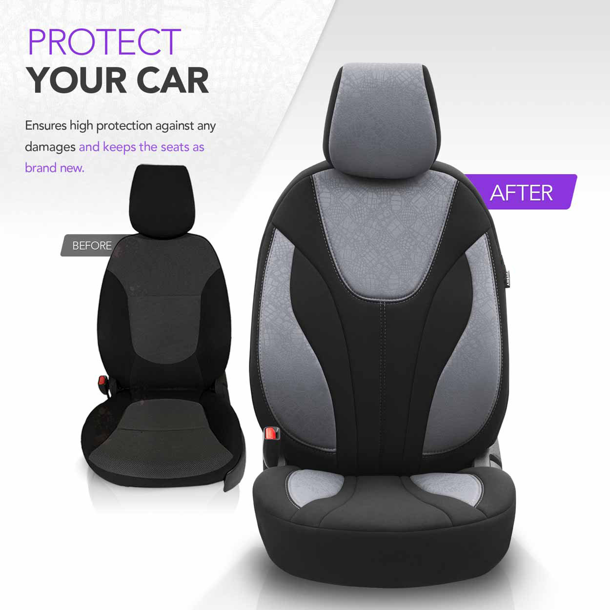 Autopoťahy OTOM RUBY 1202 GREY/BLACK 3-ZIP