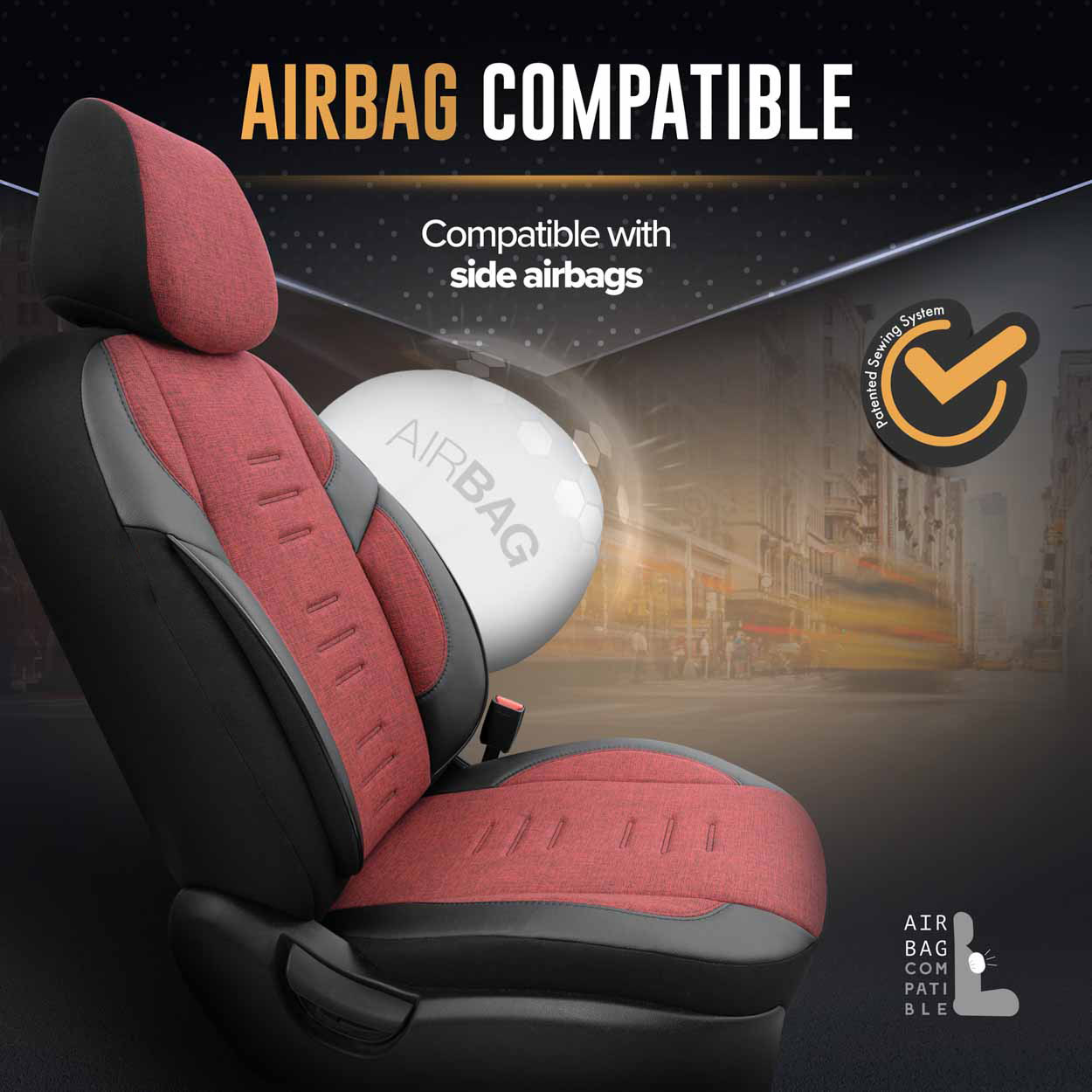 Autopoťahy OTOM THRONE 103 RED 3-ZIP