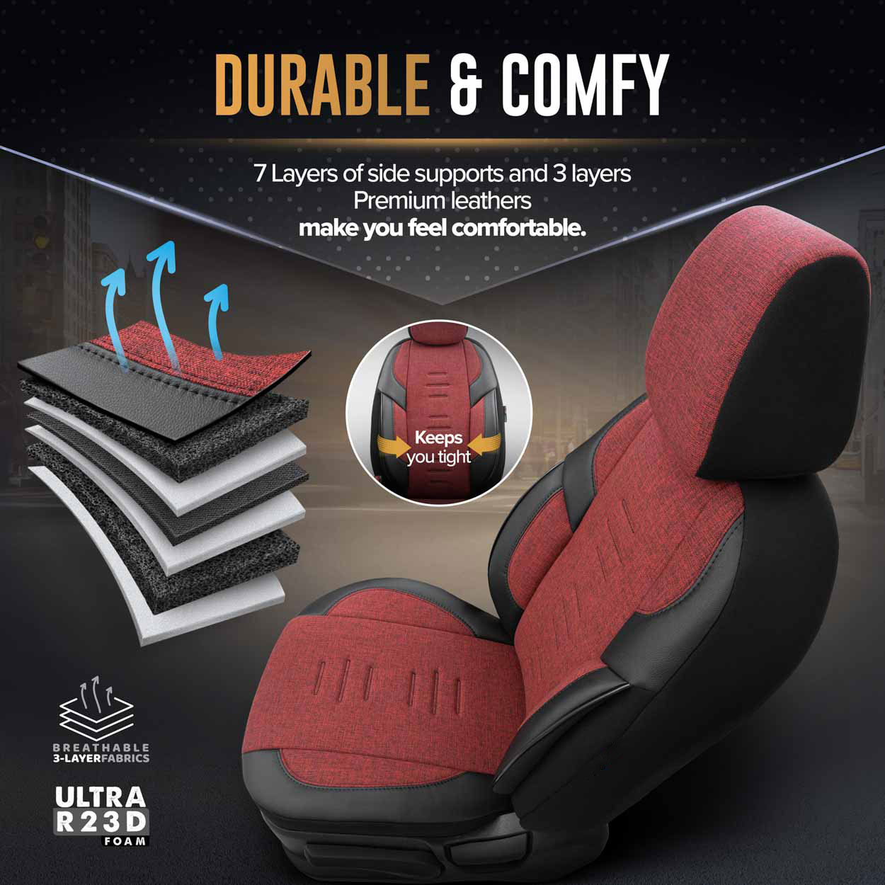 Autopoťahy OTOM THRONE 103 RED 3-ZIP