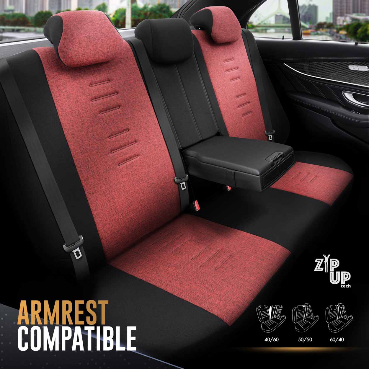 Autopoťahy OTOM THRONE 103 RED 3-ZIP