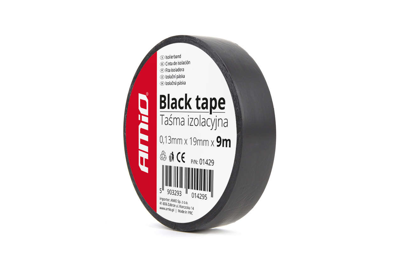 Izolačná páska, čierna 19mm x 9m AMiO-01429