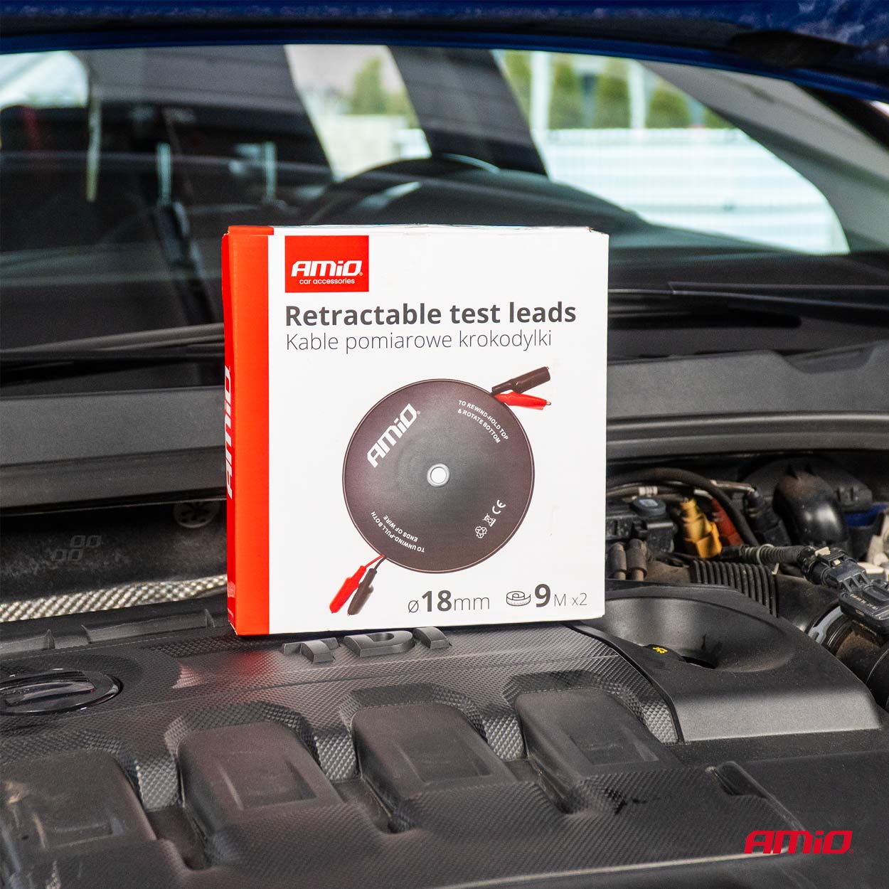 Navíjacie meracie káble s krokosvorkami 2x9m