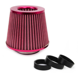 Vzduchový filter kužeľový + 3 adaptéry červený