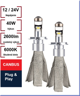 LED žiarovky H4 / H19 šošovka série FLEX+ Lens