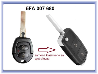 5FA 007 680 - kľúč VW, Škoda, Seat 
