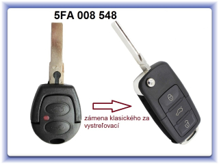5FA 008 548 - kľúč VW, Škoda, Seat 