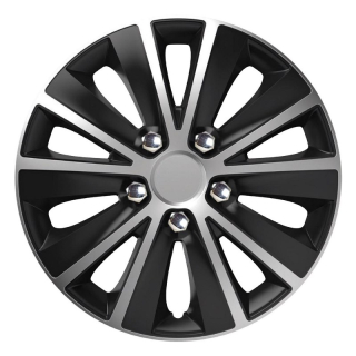 Puklica Rapide NC 16 "SILVER & BLACK (čierno- strieborná) s chromovými skrutkami