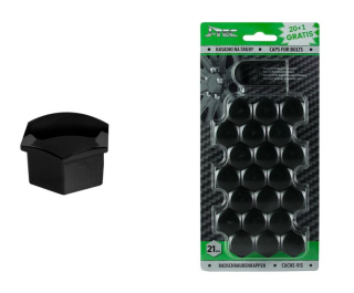 Sada krytiek pre skrutky kolies 21 mm - čierne