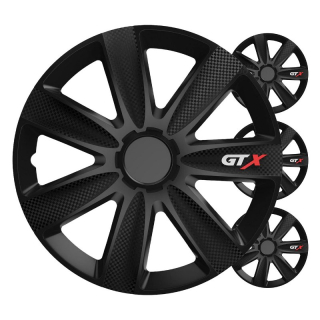 Puklice na kolesá 4ks sada GTX čierna carbon 16" COLOR BOX