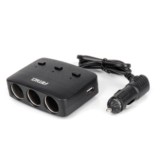 Predlžovacia zásuvkai 2x USB-A ON/OFF LED 12V 24V 100W 70cm