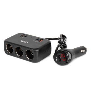 Predlžovacia zásuvkai 2x USB-A 1x USB-C QC4.0 12V 24V 120W 80cm