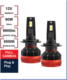 Led žiarovky H7/H18 series X3 Canbus 9900 lumen
