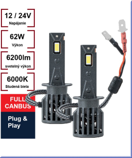 LED žiarovky H1 Séria F25 Silver Full Canbus 12V 24V
