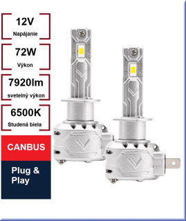 Led žiarovky H1 series X2 Canbus 7920 lumen
