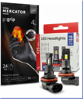 LED Autožiarovky H8 F25 PRO (Sada 2ks) + Nitrilové montážne rukavice 4ks
