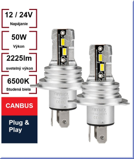 Led žiarovky H4/H19 series H-mini