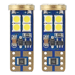 LED žiarovky CANBUS 12SMD 2835 T10e (W5W) White 12V/24V