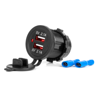 Nabíjačka 2xUSB 12/24V MOD-04 AMiO-02854