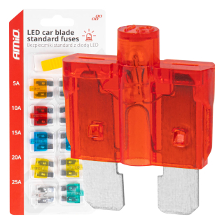 Autopoistky nožové štandard s led diódou 10 ks AMiO-04341